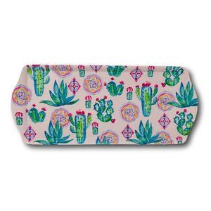 Kensie Home Melamine Serving Platter Tray Pink Cactus Southwest 15"